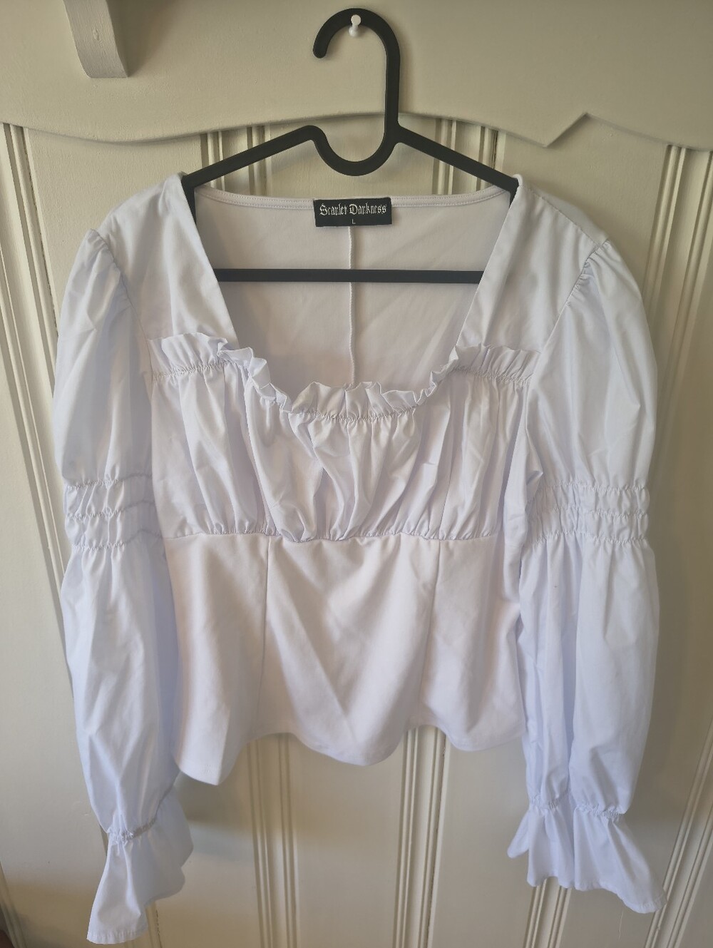 Scarlet Darkness White Long Sleeve Ruffle Renaissance Blouse